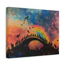 Load image into Gallery viewer, Vibrant Pet Lovers Canvas Art - Rainbow Bridge Design