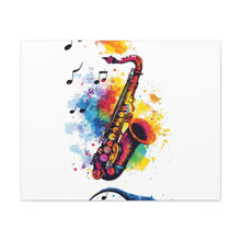 Load image into Gallery viewer, Vibrant Saxophone Art Canvas Print - Colorful Wall Decor