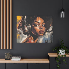 Load image into Gallery viewer, Artistic Matte Canvas Print - Stylish Woman with Headphones