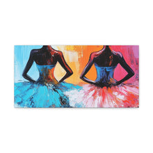 Load image into Gallery viewer, Dancing Ballerinas Canvas Wall Art, Colorful Abstract Ballet Painting, Girls Room Decor, Gift for Dance Lovers, Modern Art