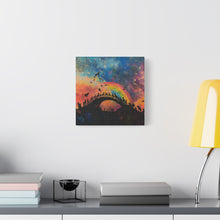 Load image into Gallery viewer, Vibrant Pet Lovers Canvas Art - Rainbow Bridge Design