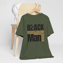 Load image into Gallery viewer, Empowering Unisex Jersey Tee - "I Am BLACK Man: Powerful Leader, Intelligent, Ambitious, Blessed"