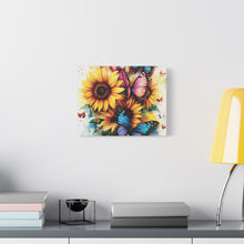 Load image into Gallery viewer, Vibrant Floral Canvas Wall Art, Butterfly Decor