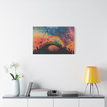 Load image into Gallery viewer, Vibrant Pet Lovers Canvas Art - Rainbow Bridge Design