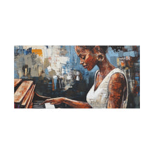 Load image into Gallery viewer, Piano Woman Canvas Art, Stylish Modern Decor, Gift for Music Lovers, Home Wall Art, Unique Artistic Playroom Decor