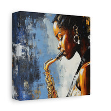 Load image into Gallery viewer, Saxophone Art Canvas, Music Lover Decor, Jazz Wall Art, Unique Gift for Musicians, Home Office Decoration, Inspirational Artwork