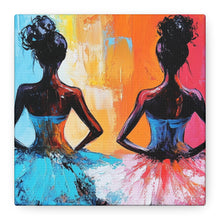 Load image into Gallery viewer, Dancing Ballerinas Canvas Wall Art, Colorful Abstract Ballet Painting, Girls Room Decor, Gift for Dance Lovers, Modern Art