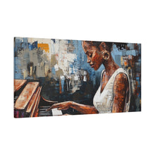 Load image into Gallery viewer, Piano Woman Canvas Art, Stylish Modern Decor, Gift for Music Lovers, Home Wall Art, Unique Artistic Playroom Decor