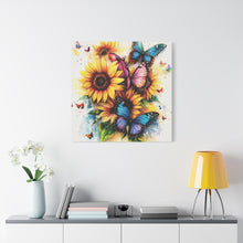 Load image into Gallery viewer, Vibrant Floral Canvas Wall Art, Butterfly Decor