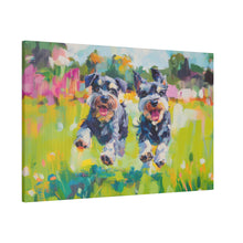 Load image into Gallery viewer, Playful Schnauzer Dogs Canvas Art