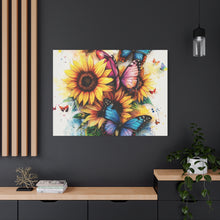 Load image into Gallery viewer, Vibrant Floral Canvas Wall Art, Butterfly Decor