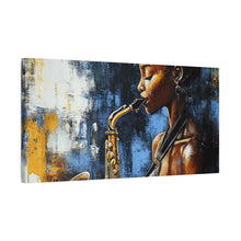Load image into Gallery viewer, Saxophone Art Canvas, Jazz Decor, Music Lover Gift, Home Wall Art, Portrait Painting, Modern Artwork, Unique Gift Idea