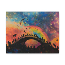 Load image into Gallery viewer, Vibrant Pet Lovers Canvas Art - Rainbow Bridge Design