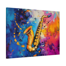 Load image into Gallery viewer, Colorful Saxophone Canvas Art - Vibrant Jazz Wall Decor