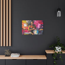 Load image into Gallery viewer, Colorful Drummer Canvas Art Print, Modern Wall Decor, Music Lover Gift, Vibrant Home Accent, Jazz Art Piece, Unique Gift Idea