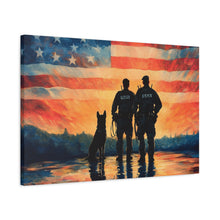 Load image into Gallery viewer, Patriotic Canvas Print - Heroes and Their Dogs - Perfect for Veterans Day and Memorial Day