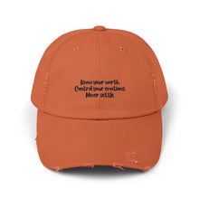 Load image into Gallery viewer, Unisex Distressed Cap - Know you Worth