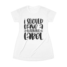 Load image into Gallery viewer, T-Shirt Dress (AOP) - Warning