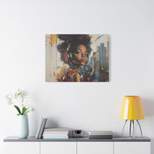 Load image into Gallery viewer, Urban Chic Canvas Art - Vibrant Female Portrait with Headphones