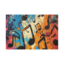 Load image into Gallery viewer, Vibrant Music Note Canvas Art - Colorful Stretched Wall Decor