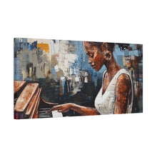 Load image into Gallery viewer, Piano Woman Canvas Art, Stylish Modern Decor, Gift for Music Lovers, Home Wall Art, Unique Artistic Playroom Decor