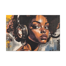 Load image into Gallery viewer, Artistic Matte Canvas Print - Stylish Woman with Headphones