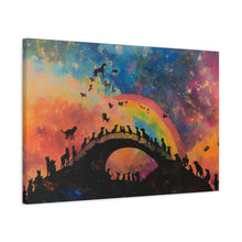 Load image into Gallery viewer, Vibrant Pet Lovers Canvas Art - Rainbow Bridge Design
