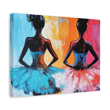 Load image into Gallery viewer, Dancing Ballerinas Canvas Wall Art, Colorful Abstract Ballet Painting, Girls Room Decor, Gift for Dance Lovers, Modern Art