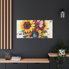 Load image into Gallery viewer, Vibrant Floral Canvas Wall Art, Butterfly Decor