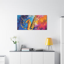 Load image into Gallery viewer, Colorful Saxophone Canvas Art - Vibrant Jazz Wall Decor