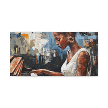 Load image into Gallery viewer, Piano Woman Canvas Art, Stylish Modern Decor, Gift for Music Lovers, Home Wall Art, Unique Artistic Playroom Decor