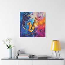 Load image into Gallery viewer, Colorful Saxophone Canvas Art - Vibrant Jazz Wall Decor