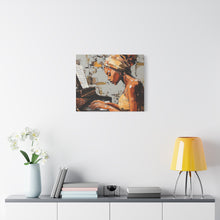 Load image into Gallery viewer, Piano Art Canvas Wall Decor, Inspirational Home Art, Music Lover Gift, Black Woman Artwork, Modern Art Print