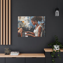 Load image into Gallery viewer, Piano Woman Canvas Art, Stylish Modern Decor, Gift for Music Lovers, Home Wall Art, Unique Artistic Playroom Decor