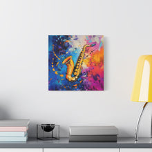 Load image into Gallery viewer, Colorful Saxophone Canvas Art - Vibrant Jazz Wall Decor