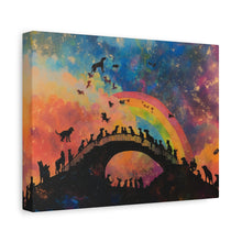 Load image into Gallery viewer, Vibrant Pet Lovers Canvas Art - Rainbow Bridge Design