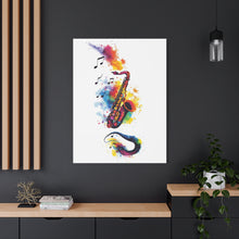 Load image into Gallery viewer, Vibrant Saxophone Art Canvas Print - Colorful Wall Decor