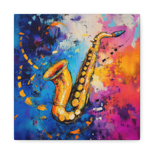 Load image into Gallery viewer, Colorful Saxophone Canvas Art - Vibrant Jazz Wall Decor