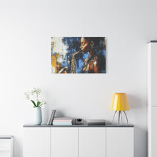Load image into Gallery viewer, Saxophone Art Canvas, Jazz Decor, Music Lover Gift, Home Wall Art, Portrait Painting, Modern Artwork, Unique Gift Idea
