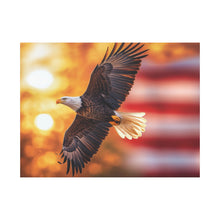 Load image into Gallery viewer, Eagle in Flight Canvas Art - 12x12 Stretched Wall Decor