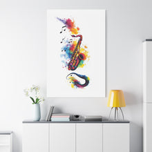 Load image into Gallery viewer, Vibrant Saxophone Art Canvas Print - Colorful Wall Decor