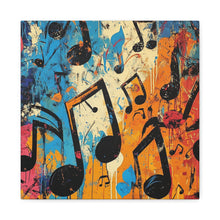 Load image into Gallery viewer, Vibrant Music Note Canvas Art - Colorful Stretched Wall Decor