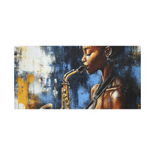 Load image into Gallery viewer, Saxophone Art Canvas, Jazz Decor, Music Lover Gift, Home Wall Art, Portrait Painting, Modern Artwork, Unique Gift Idea