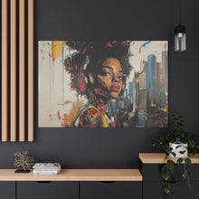 Load image into Gallery viewer, Urban Chic Canvas Art - Vibrant Female Portrait with Headphones