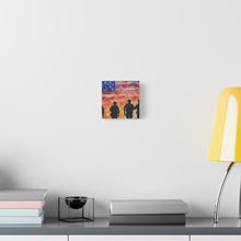 Load image into Gallery viewer, Patriotic Police Canvas Art - American Flag Silhouette