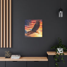 Load image into Gallery viewer, Patriotic Eagle Canvas Wall Art - 1.25" Stretched Frame