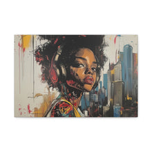 Load image into Gallery viewer, Urban Chic Canvas Art - Vibrant Female Portrait with Headphones