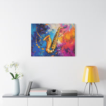 Load image into Gallery viewer, Colorful Saxophone Canvas Art - Vibrant Jazz Wall Decor