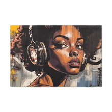 Load image into Gallery viewer, Artistic Matte Canvas Print - Stylish Woman with Headphones