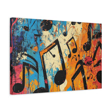 Load image into Gallery viewer, Vibrant Music Note Canvas Art - Colorful Stretched Wall Decor